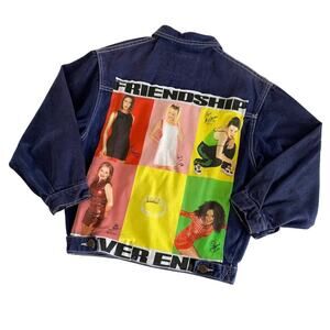 Reworked Apparel Spice Girls Graphic Custom Denim Jacket Juniors Large Upcycled